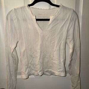 White Lace Trim Women's Top